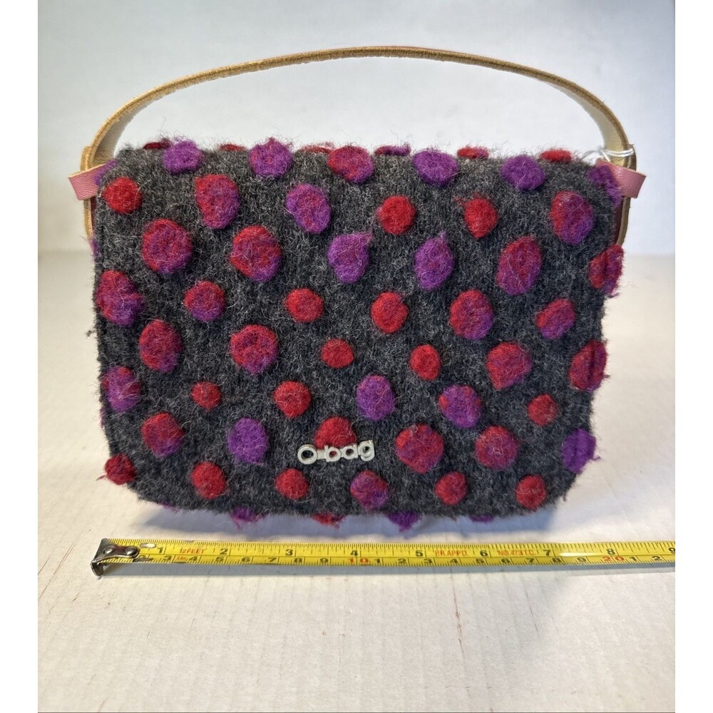 O Bag O Pocket Modular Bag Pink Body with Interchangeable Wool Dot Flap Italy